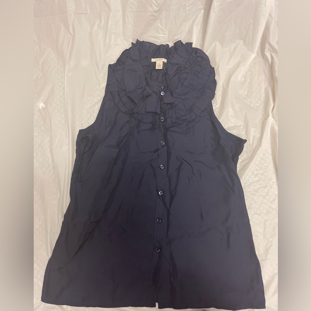 J crew raffled button down sleeve blouse